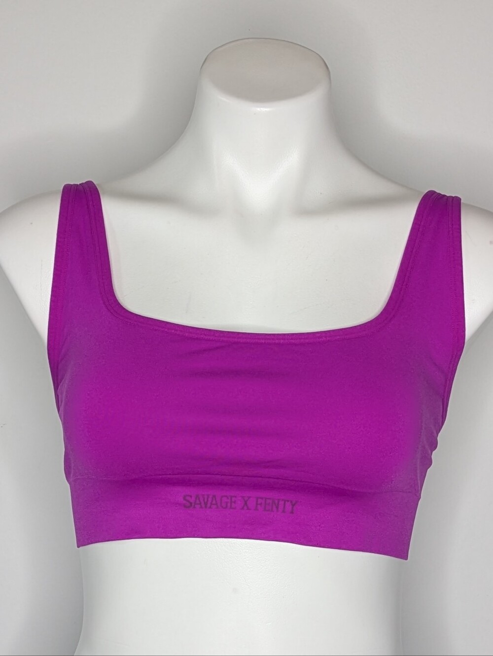 Savage X Fenty Purple Pink Seamless Scoop Neck Lightweight Casual Bralette Bra L